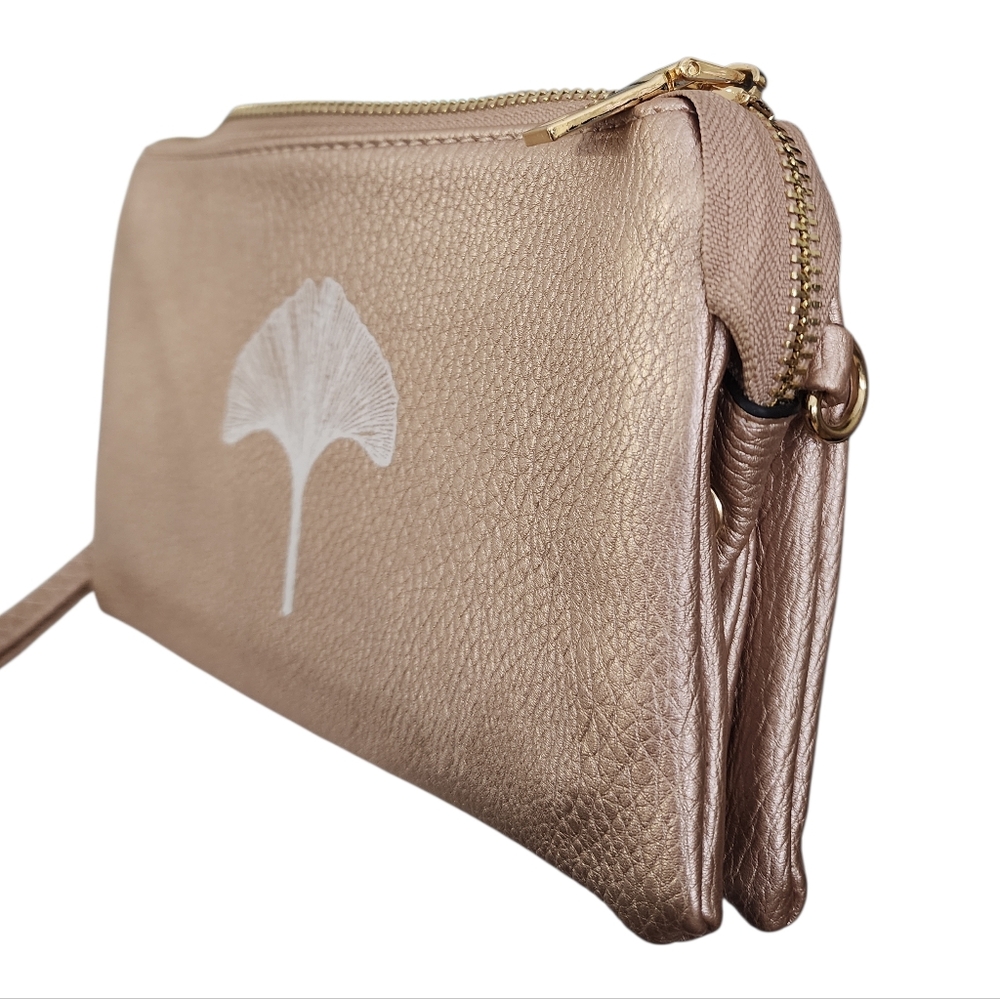 Shara Porter "The Convertible" - Rose Gold (White Print) Clutch Purse NWT - Picture 4 of 10